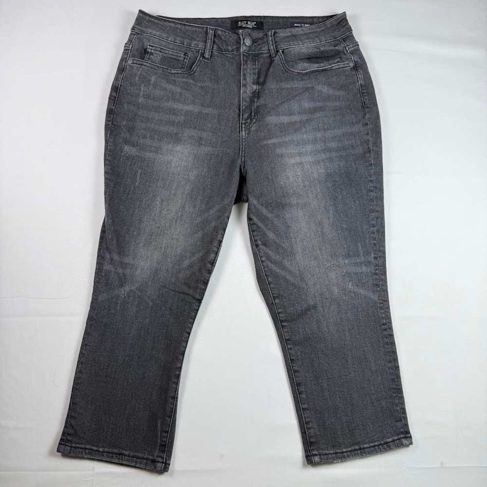 Judy Blue Skinny Fit Capri Jeans Gray High Rise Stretch Womens 16W JB88238